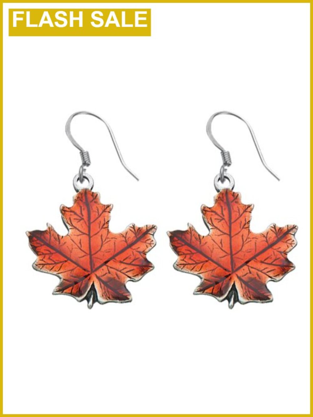 Handcrafted Pewter Maple Leaf Dangle Earrings Fall Thanksgiving Gift USA
